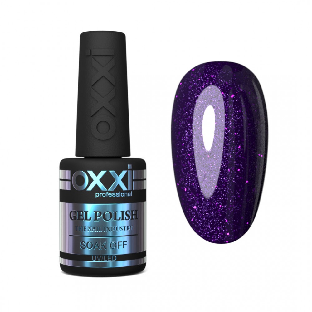 Gel polish OXXI 10 ml 049 (purple with pink sequins)