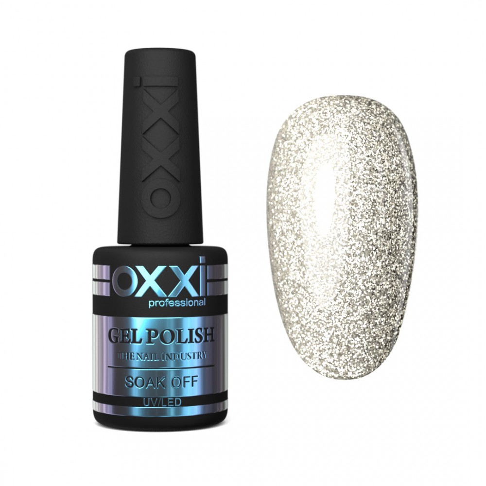 Gel polish OXXI 10 ml 095 gel (saturated silver sequins)