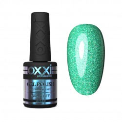 Gel polish OXXI 10 ml 203 (green with fine holographic sequins)