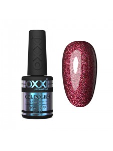 Gel polish OXXI 10 ml 204 (light red with fine, rich holographic sequins)