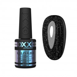 Gel polish OXXI 10 ml 205 (black with silver sequins)