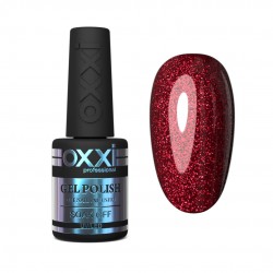Gel polish OXXI 10 ml 219 (red-burgundy, with sequins)