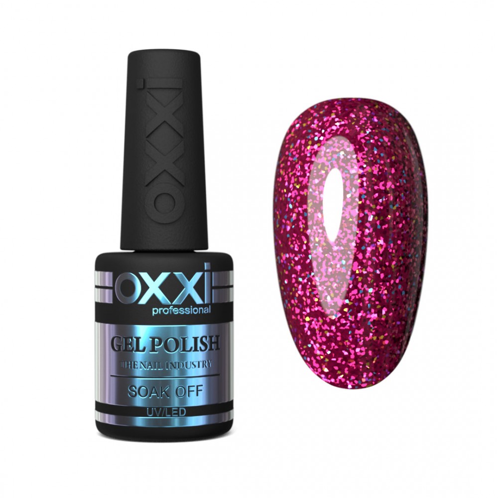 Gel polish Oxxi 10 ml STAR GEL 001 garnet red with sequins