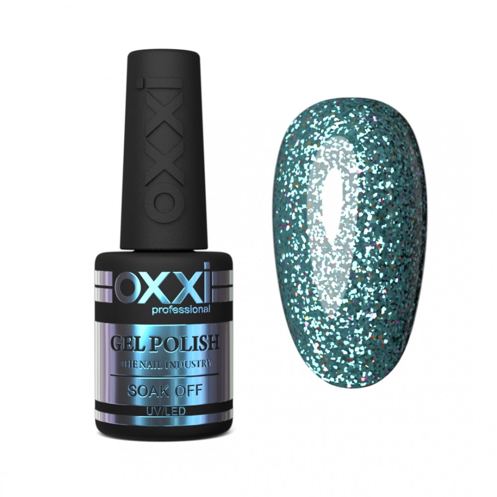 Gel polish Oxxi 10 ml STAR GEL 004 mint with sequins and mica