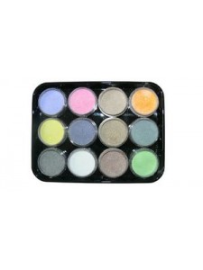 A set of colored acrylic powder with glitter Kodi 12 pcs.  G-3