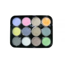 A set of colored acrylic powder with glitter Kodi 12 pcs.  G-3