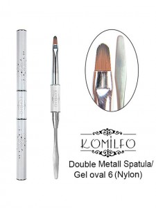 Brush Komilfo Double Metall Spatula/Gel oval 6 (Nylon) 