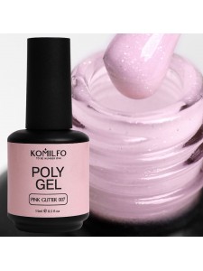 Komilfo PolyGel 007 Pink Glitter 15 ml
