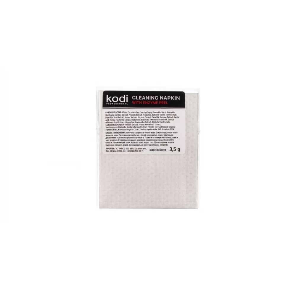 Cleaning napkin with enzyme peel