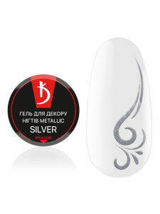 Metallic (Silver) nail decoration gel 4 g Kodi professional